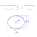 Ver imagem 5 de Cuba Pia de Embutir Oval 48,5x37,5cm em Louça Sanitária Branca para Banheiro L.37.17 - Deca