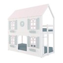Ver imagem 2 de Beliche Montessoriano Casinha Bela com Coração 4 Janelas Venezianas - Madeira Maciça Branco/rosa/