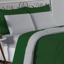 Ver imagem 4 de Kit Edredom Dupla Face + Jogo de Lençol Casal Viúva Nobre 6 Peças Malha 100% Algodão - Verde-