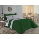 Ver imagem 2 de Kit Edredom Dupla Face + Jogo de Lençol Casal Viúva Nobre 6 Peças Malha 100% Algodão - Verde-