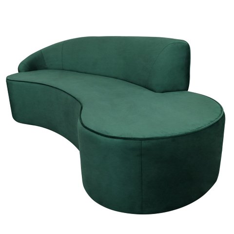 Sofá 3 Lugares Eros D07 Curvo 210cm Braço Esquerdo Veludo Esmeralda - D’Rossi