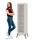 Ver imagem 4 de Cristaleira 1 Porta Moderna com Acabamento UV Branco