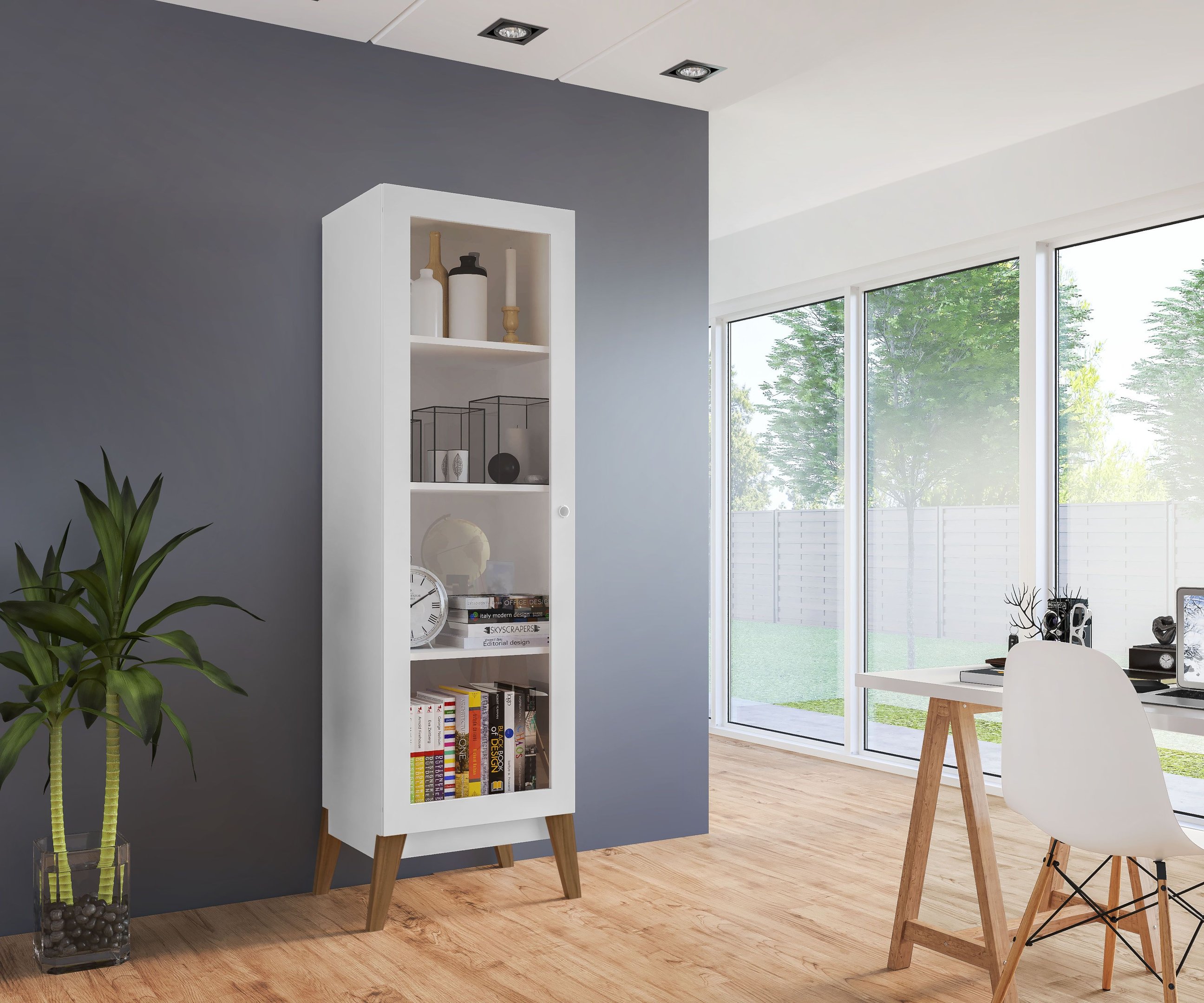 Cristaleira 1 Porta Moderna com Acabamento UV Menor preço em Cristaleira 1 Porta Moderna com Acabamento UV