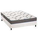 Ver imagem 1 de Cama Box Casal: Colchão Espuma Ortobom D33 Light Saúde + Base Crc Courano White(138x188)
