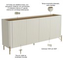 Ver imagem 3 de Buffet Sala de Jantar 4 Portas Brise 1 Gaveta Pés Industrial Dourado Naim I03 Luna Louro - Lyam