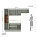 Ver imagem 2 de Cozinha Compacta 4 Peças 250036 sem Tampo Koya Verde Oliva Politorno Móveis
