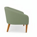 Ver imagem 6 de Poltrona Sala Decorativa Kit 2 Stella Pé Madeira Trapézio Castanho Bouclê Pistache D03 - D’Rossi