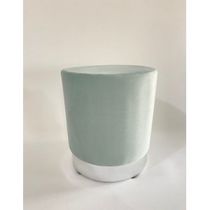 Puff Verde Agua Rodape Prata