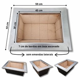 Kit Churrasqueira Coifa Gourmet Grill Espetos Braseiro 45x30 3 Tubos - 2