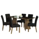 Ver imagem 2 de Conjunto Sala de Jantar Mesa Tampo de Vidro 6 Cadeiras Rustic/preto/oxford Marissa Madesa