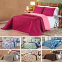 Ver imagem 4 de Kit cobreleito matelado cama padrão 3 peças dupla face estampado rosa com pink