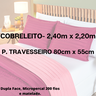 Kit cobreleito matelado cama padrão 3 peças dupla face estampado rosa com pink - 2