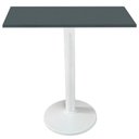 Ver imagem 1 de Mesa Zeta Ferro Branco 75 Cm (alt) Disco Redondo Tampo Mdp Quadrado 70 Cm (larg) X 2,5 Cm Alt
