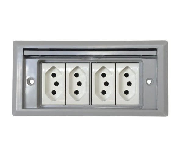 Tomada Para Mesa Mini Compacta QMF5-M3 - Cinza claro - 1