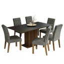 Ver imagem 2 de Conjunto Sala de Jantar Mesa Tampo de Madeira 6 Cadeiras Rustic/preto/silver Hanna Madesa