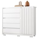 Ver imagem 5 de Guarda Roupa Solteiro Doble 04 Portas e Cômoda Sapateira Duetto Branco - Móveis Albatroz