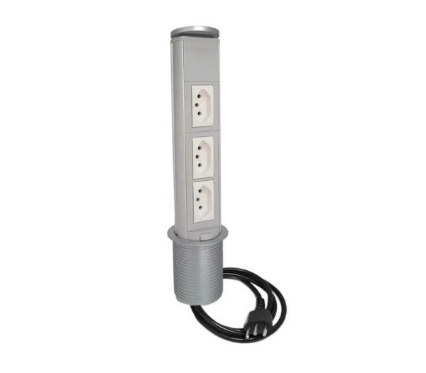 Torre De Tomadas Multiplug Com 3 Tomadas 20A - Cinza claro - 1