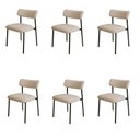 Ver imagem 1 de Conjunto 6 Cadeiras de Jantar Mila Tecido Linho Est.Preta