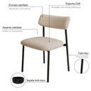 Ver imagem 4 de Conjunto 6 Cadeiras de Jantar Mila Tecido Linho Est.Preta