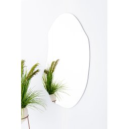 Espelho Grande Organico 04 Lapidado Decorativo Sala Hall Parede 90x60 Cm Moderno C/ Suporte - 4