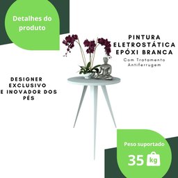 Mesinha Lateral De Canto Para Sala e Quarto Redonda B.B - 4