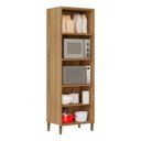 Ver imagem 2 de Armário Paneleiro Torre Quente Duplo Forno Paola 2003708 Carvalho Dakar Branco Brilho - Aramóveis