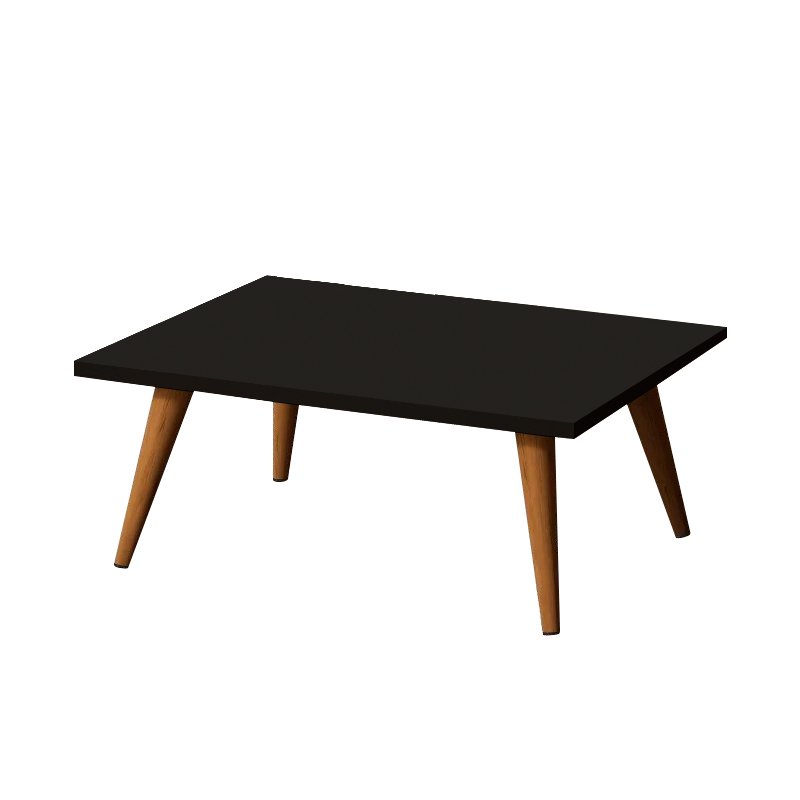 Mesa De Centro Retangular Sala Mdf Pé Palito Decorativa - Preto 65x50cm - 3