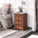 Ver imagem 5 de Mesa de Cabeceira de Madeira com 3 Gavetas Mahogany
