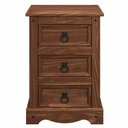 Ver imagem 2 de Mesa de Cabeceira de Madeira com 3 Gavetas Mahogany