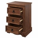 Ver imagem 3 de Mesa de Cabeceira de Madeira com 3 Gavetas Mahogany