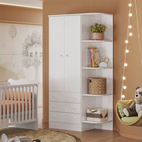 Guarda Roupa Infantil Doce Sonho 2 Portas em Mdp Qmovi