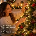Ver imagem 5 de Festão Luminoso Fio de Fada 300 Leds 3 Metros Bivolt Branco Quente Luz Fixa
