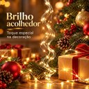 Ver mais imagens de Festão Luminoso Fio de Fada 300 Leds 3 Metros Bivolt Branco Quente Luz Fixa