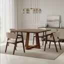 Ver imagem 2 de Conjunto Mesa Jantar Isabela 1,2m Freijó Pés Mel 4 Cadeiras Gabriela Sala Jantar - Bege Linho