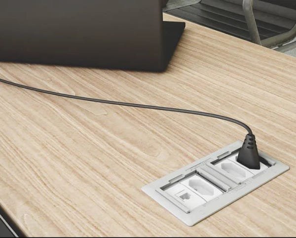Caixa de Tomada Para Mesa Em ABS Sem Conexão QMF4-M - Branco - 3