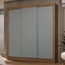 Ver imagem 2 de Guarda-roupa Casal 3 Portas de Correr Rustic/cinza Sublime Madesa