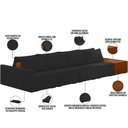 Ver imagem 2 de Sofá Ilha Modular para Sala 432cm com Puff Dublin K01 Veludo Preto Sintético Caramelo - Lyam Decor