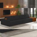Ver imagem 7 de Sofá Ilha Modular para Sala 432cm com Puff Dublin K01 Veludo Preto Sintético Caramelo - Lyam Decor