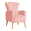 Ver imagem 1 de Poltrona Decorativa para Sala Melinda Veludo Rosa - Fm