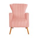 Ver imagem 3 de Poltrona Decorativa para Sala Melinda Veludo Rosa - Fm