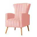 Ver imagem 2 de Poltrona Decorativa para Sala Melinda Veludo Rosa - Fm