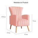 Ver imagem 5 de Poltrona Decorativa para Sala Melinda Veludo Rosa - Fm