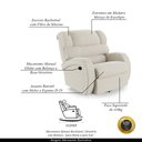 Ver imagem 4 de Poltrona do Papai Sala de Cinema Reclinável Kylie Glider Manual Giratória Veludo Bege G23 Gran Belo