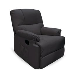 Poltrona Reclinavel com Função Massagem 8 Pontos Vibração Timer com Controle até 110kg Preta Importw - 1