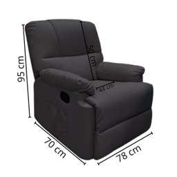 Poltrona Reclinavel com Função Massagem 8 Pontos Vibração Timer com Controle até 110kg Preta Importw - 2