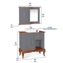 Ver imagem 5 de Gabinete para Banheiro com Cuba e Armário Espelheira Dália 3064 - Cinza/imbuia Glazer