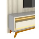 Ver imagem 3 de Rack com Painel 2.2 Retrô com LED Requinte Cinza com Off White - Gelius Móveis