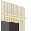 Ver imagem 4 de Rack com Painel 2.2 Retrô com LED Requinte Cinza com Off White - Gelius Móveis