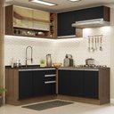 Ver imagem 1 de Armário de Cozinha Completa de Canto 349cm Rustic Preto Glamy Madesa 02