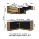 Ver imagem 4 de Armário de Cozinha Completa de Canto 349cm Rustic Preto Glamy Madesa 02